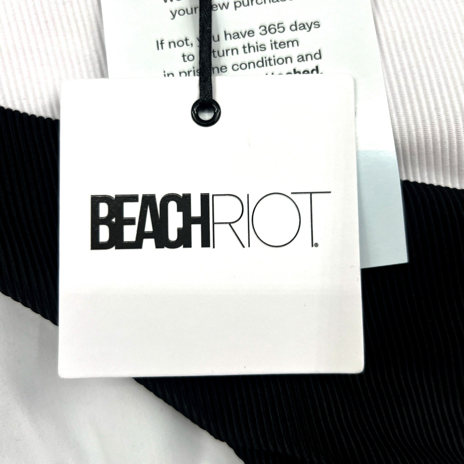 BEACH RIOT Women's Joyce One Shoulder One Piece Swimsuit Medium Black White NWT