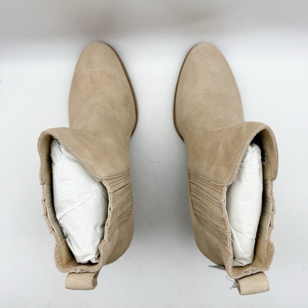 Toms Womens Noa Ankle Boots Size 10 EU 42 Tan Beige Suede Pull On NWOB