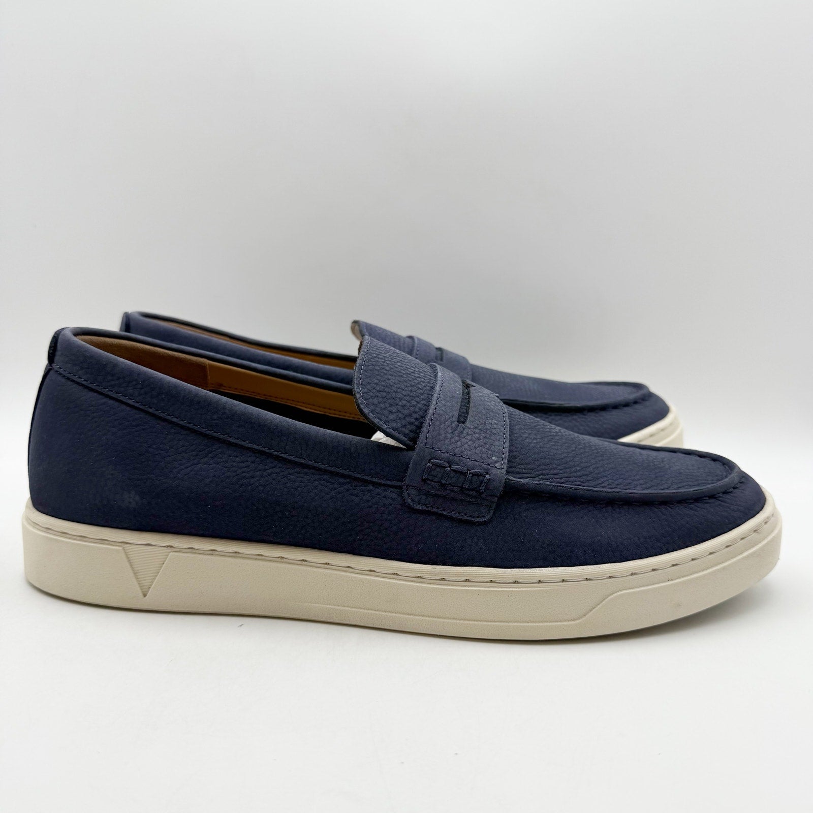 Vionic Mens Thompson Loafers US 11.5 M EU 44.5 Navy Blue Suede NIB