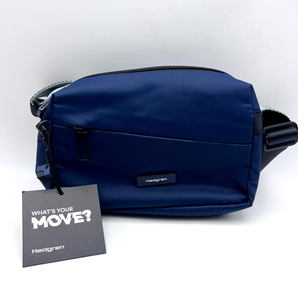 HEDGREN Unisex Neutron Crossbody Bag Medium Nuptune Blue Water Repellent NWT