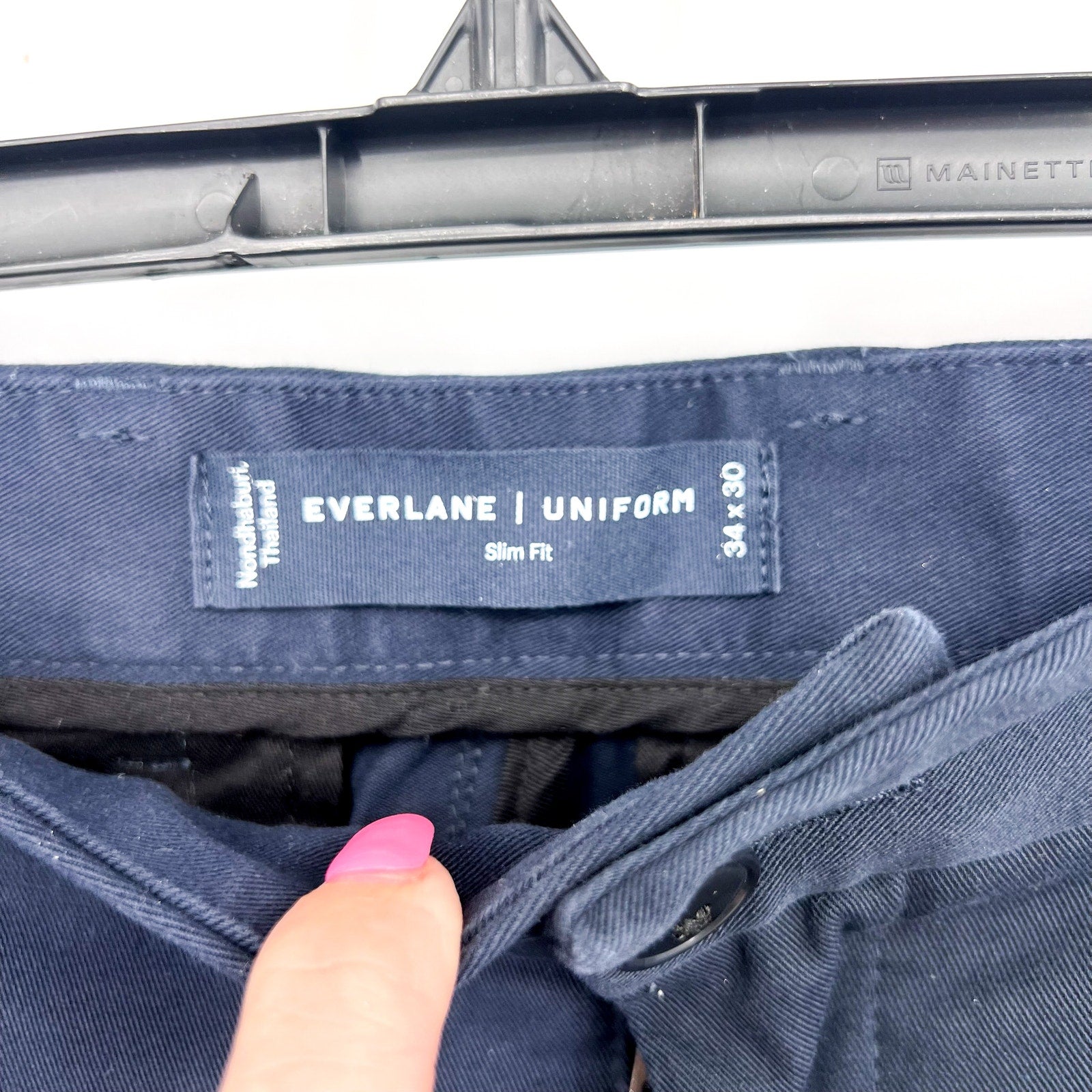 EVERLANE Men's Uniform Performance Chino 34x30 Navy Blue Slim Fit Pants NWT