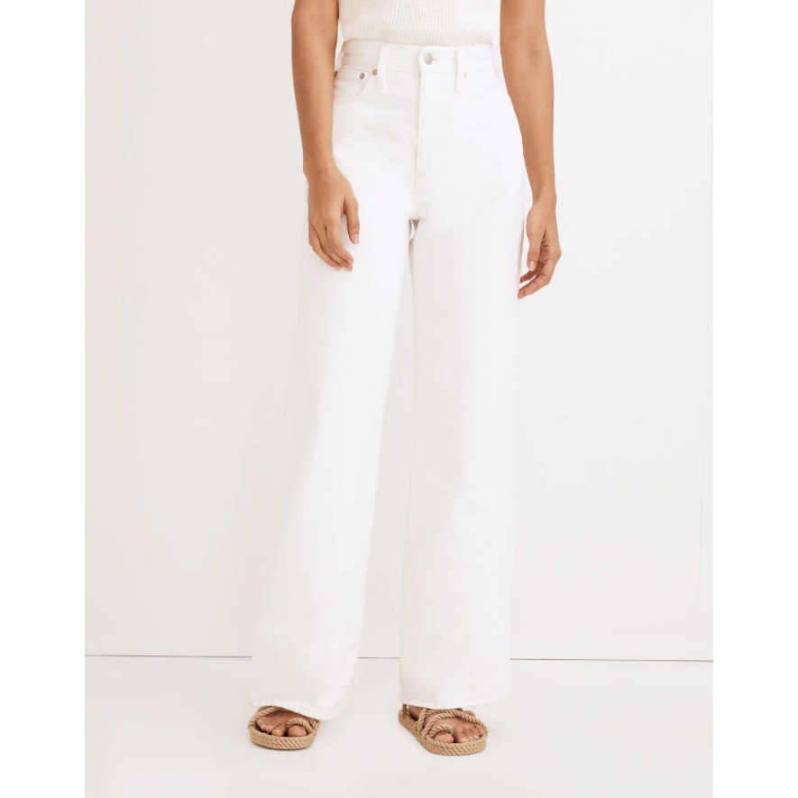 MADEWELL Womens Superwide-Leg Jeans Size 28 US 6 Tile White Rigid NU007 NWT