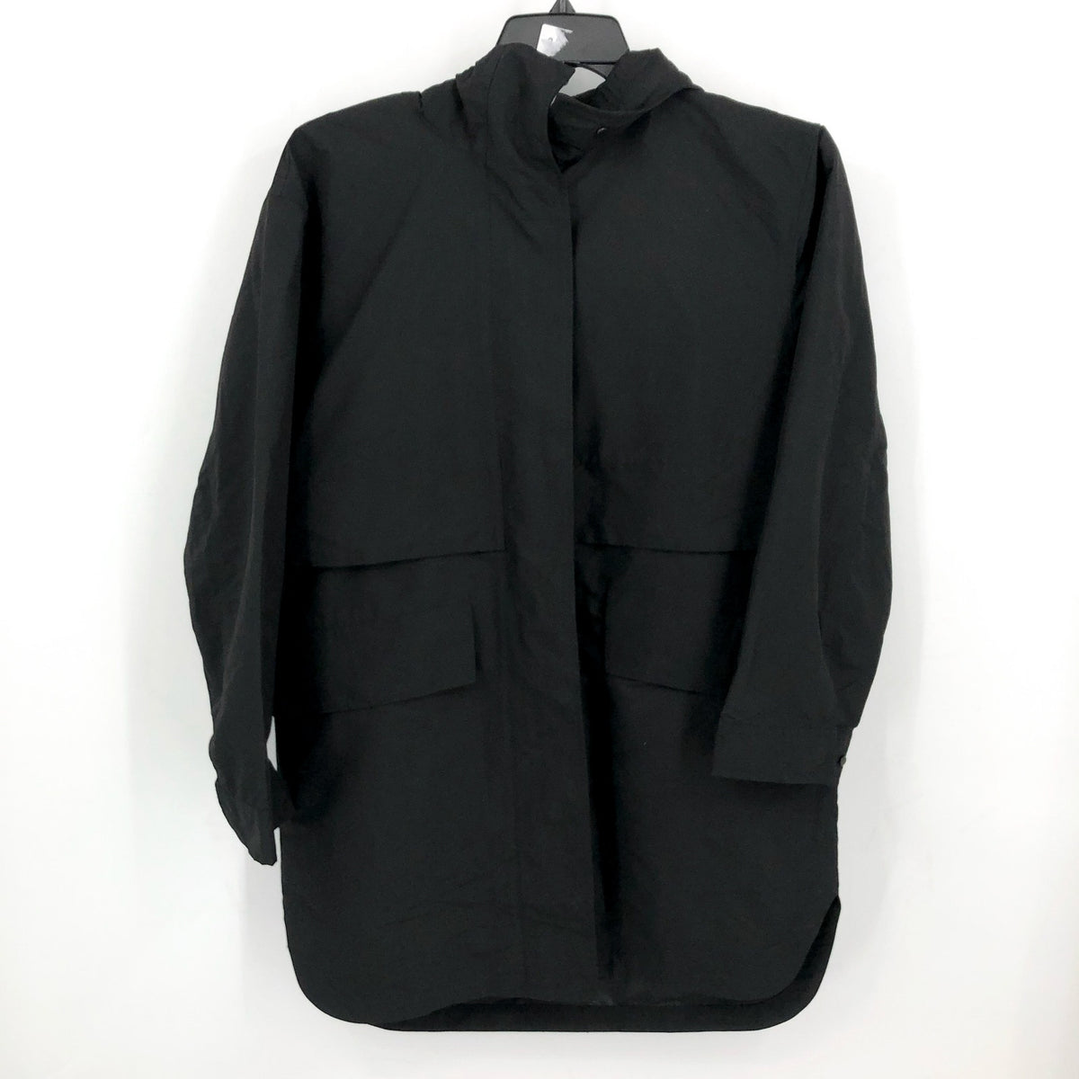Everlane Womens ReNew Anorak Rain Coat XS Black Water-Repellent Hooded NWT