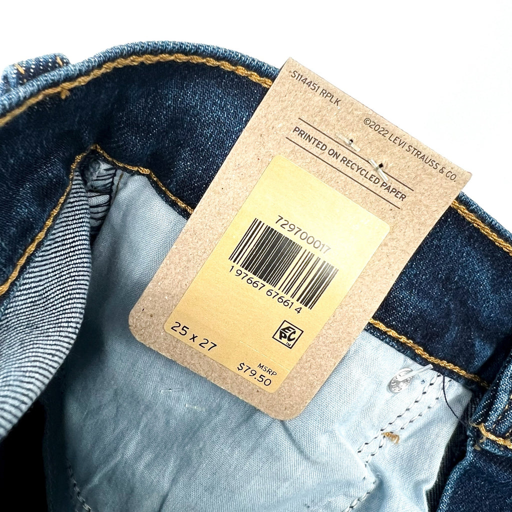 Levi's Womens High Rise Wide Leg Jeans 25x27 US 0 Blue Denim 72970-0017 NWT