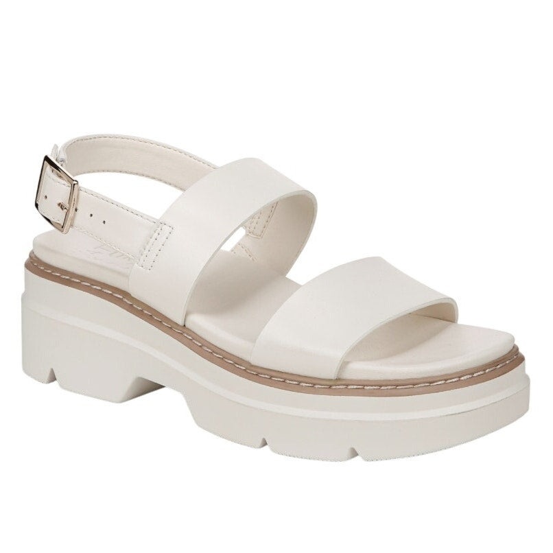 Naturalizer Womens Darry-Sling Sandals Size 9 White Leather Lug Sole NIB
