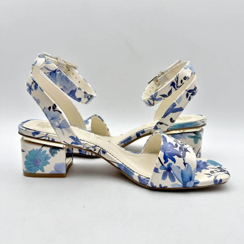 Vince Camuto Womens Acaylee Heeled Sandals US 6.5 M EU 37 Blue Floral NIB