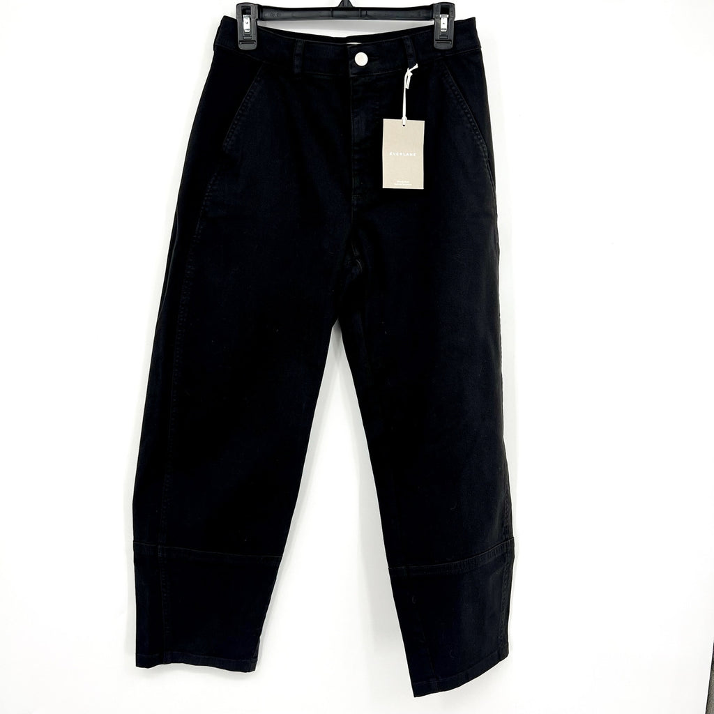 EVERLANE Women's The Utility Barrel Pants Size 12 TALL Black Cotton Twill NWT