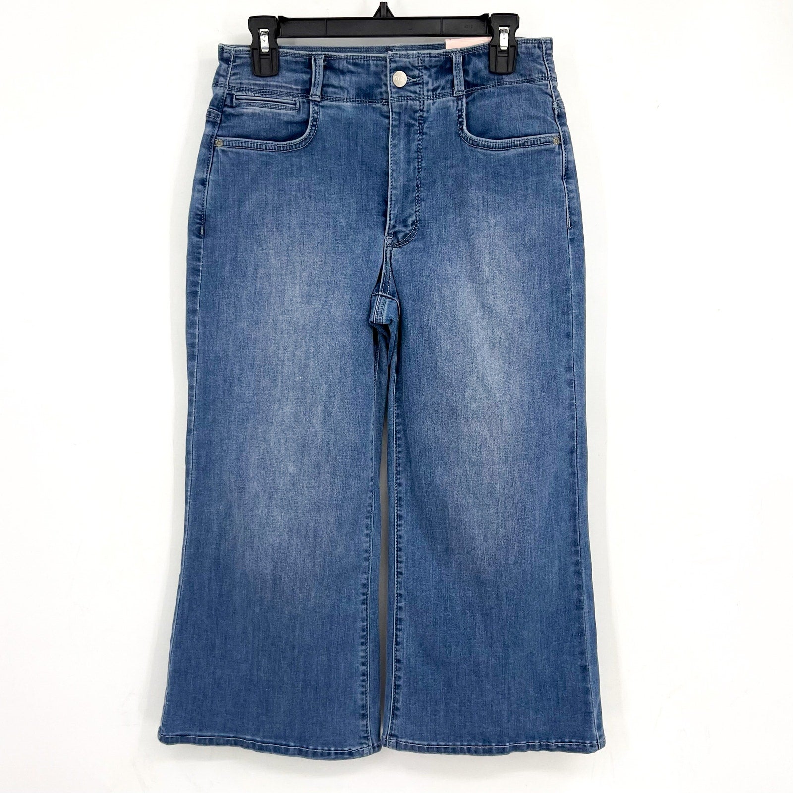 NYDJ Womens Cool Embrace Major Wide Leg Capri Jeans Size 6 Compass Blue NWT