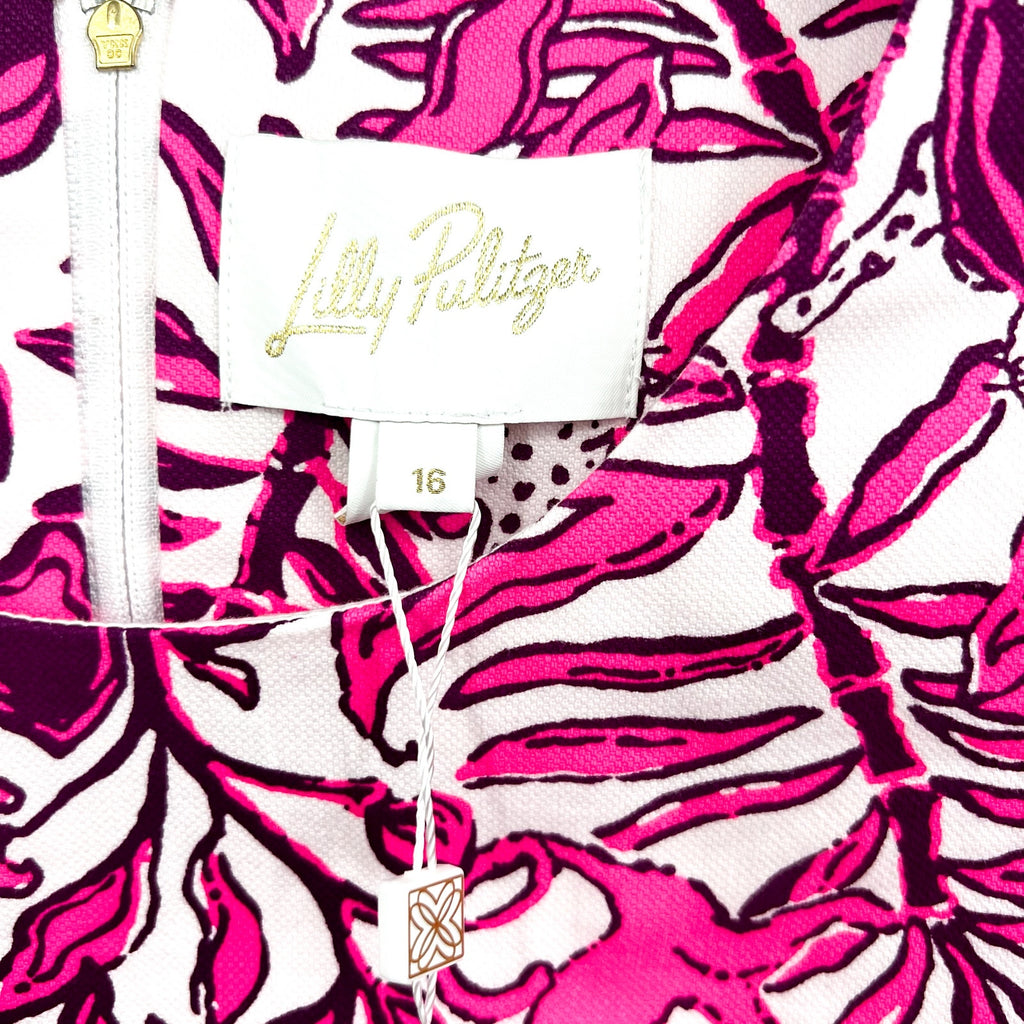 LILLY PULITZER Mila Short Sleeve Dress Size 16 Pink Elderflower Blossom NWT