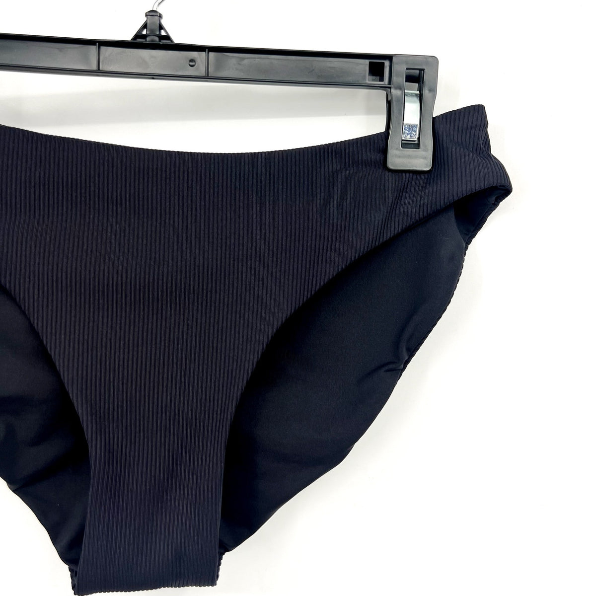 BECCA Women's Modern Edge Shirred American Bikini Bottom Medium Black NWT