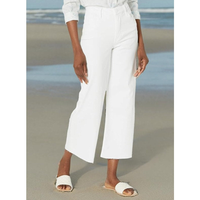 KUT FROM THE KLOTH Meg Wide Leg Jeans Size 8 Optic White High-Rise Fab Ab NWT