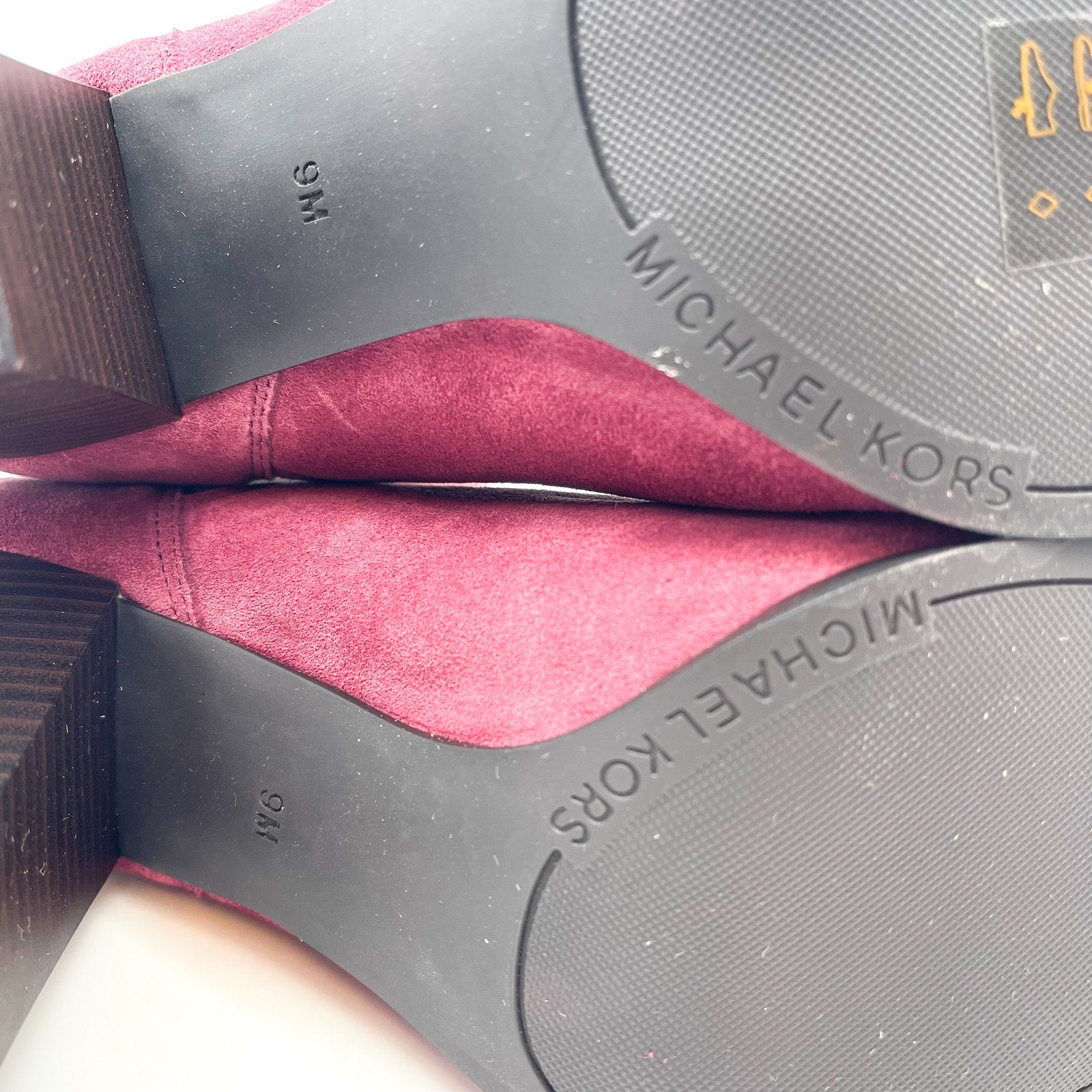 MICHAEL KORS Womens Evaline Booties Size 8.5M Mulberry Red Suede Heeled NWOB