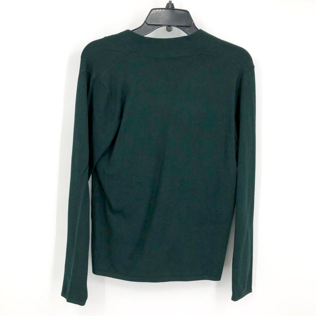 ELLIOTT LAUREN Womens Marella Fitted Sweater Large Evergreen Twist Detail NWT