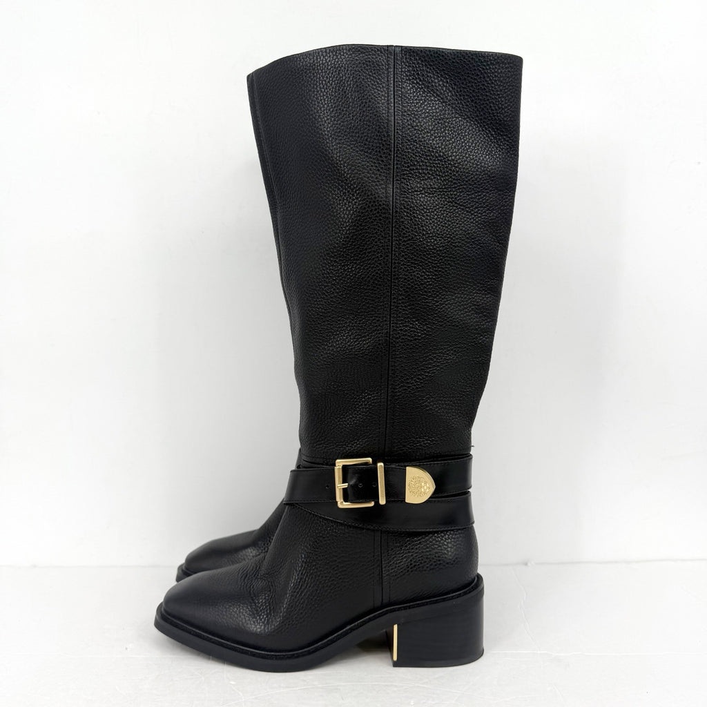 Vince Camuto Womens Gini Knee High Boot US 6.5 Wide XW CALF Black Leather NWOB