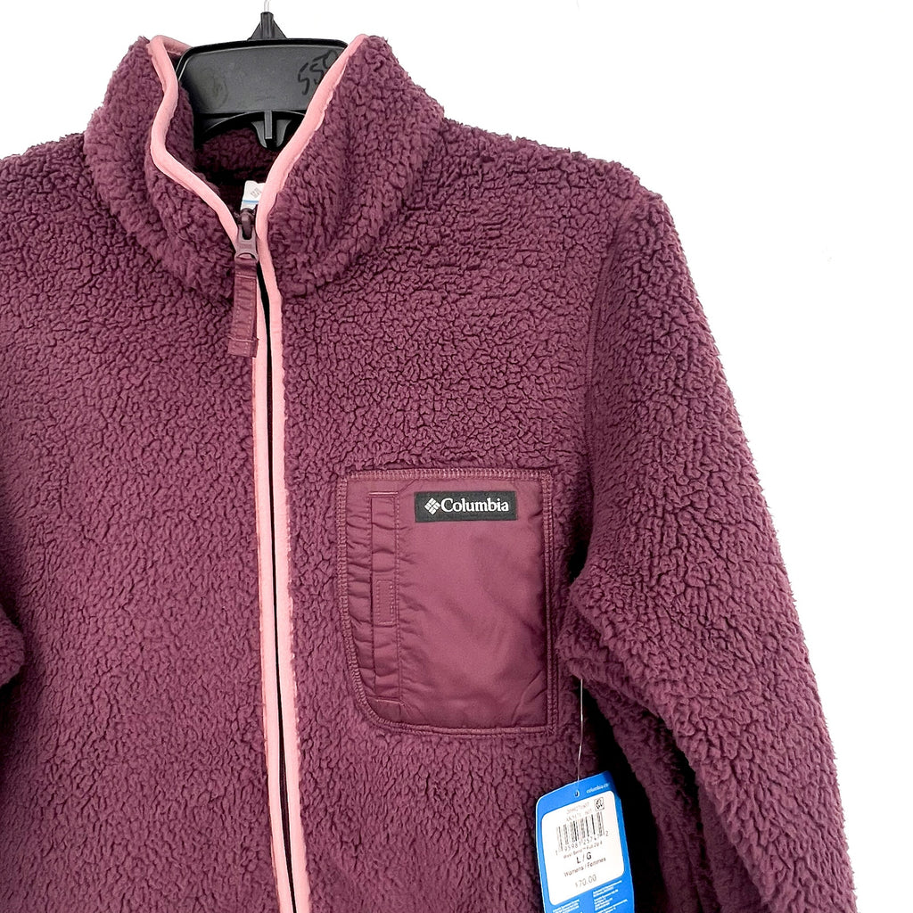 COLUMBIA Women's West Bend Full Zip II Fleece Jacket Large Purple Moonvista NWT