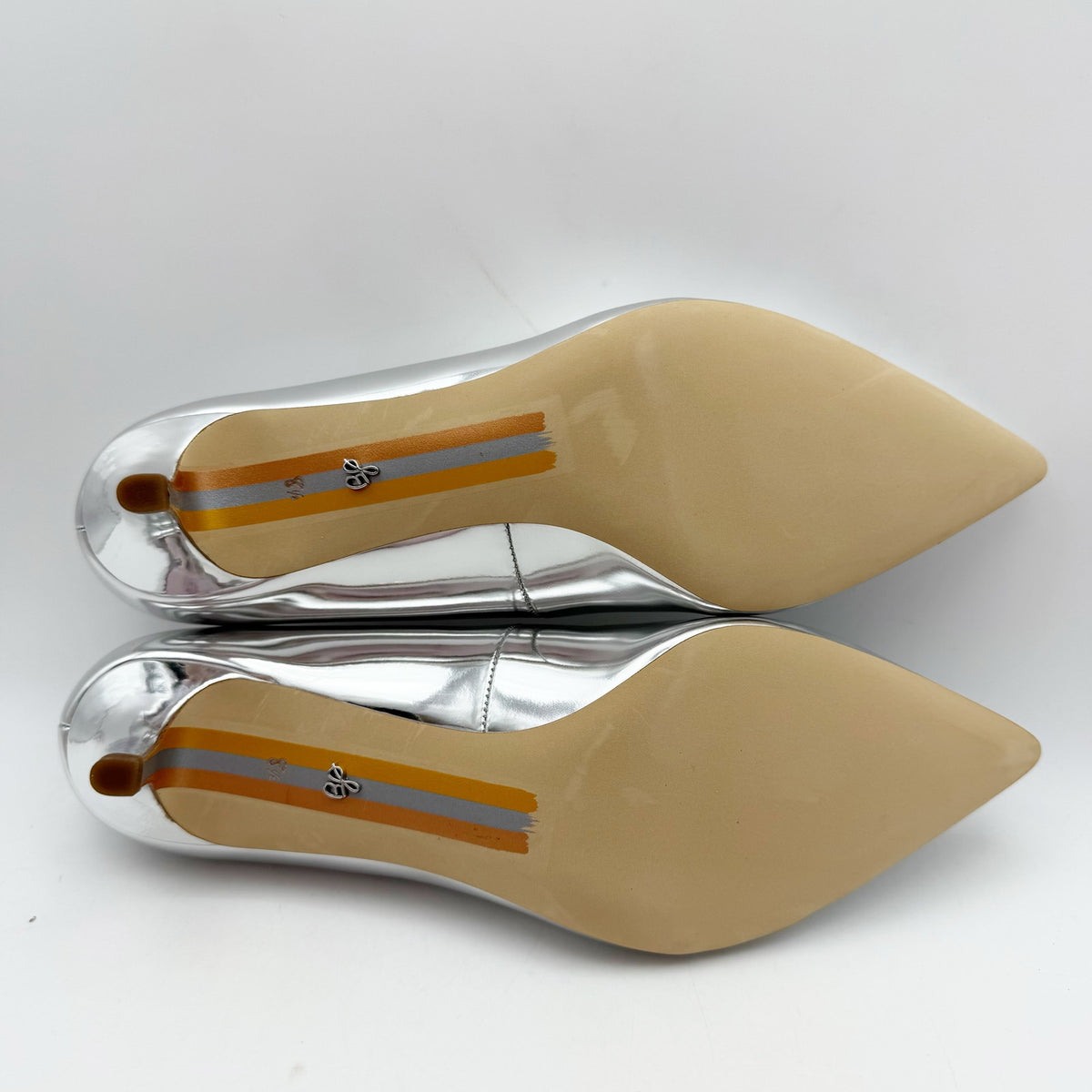 Sam Edelman Womens Dori Pumps Size 8.5 M EU 39 Silver Leather Heels NIB