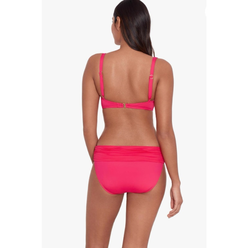 LAUREN RALPH LAUREN Ruffle Bikini Top Size 8 Pink Underwire Beach Club NWT