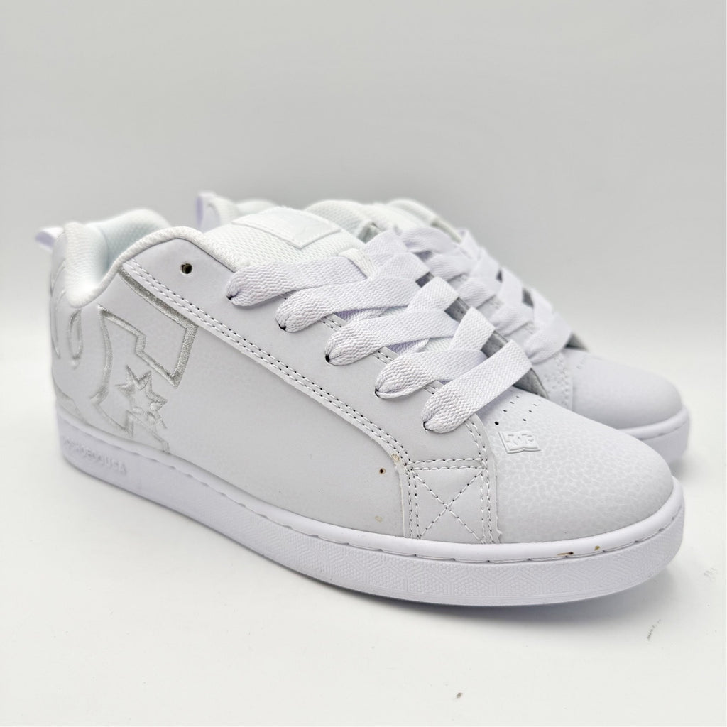 DC Womens Court Graffik Skate Sneakers Size 8 EU 39 White Leather NWOB
