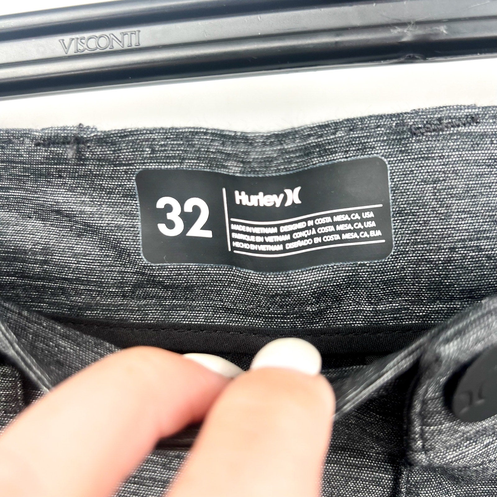 HURLEY Mens H2O-Dri Breathe 19" Walk Shorts Size 32 Black Heather 7" Inseam NWT