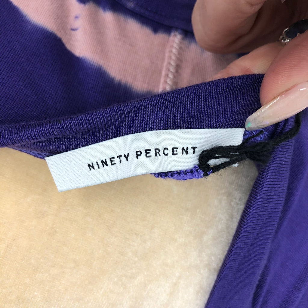 Ninety Percent Women Tie Dye Stripe Maxi Dress Small Purple Open Back NWT