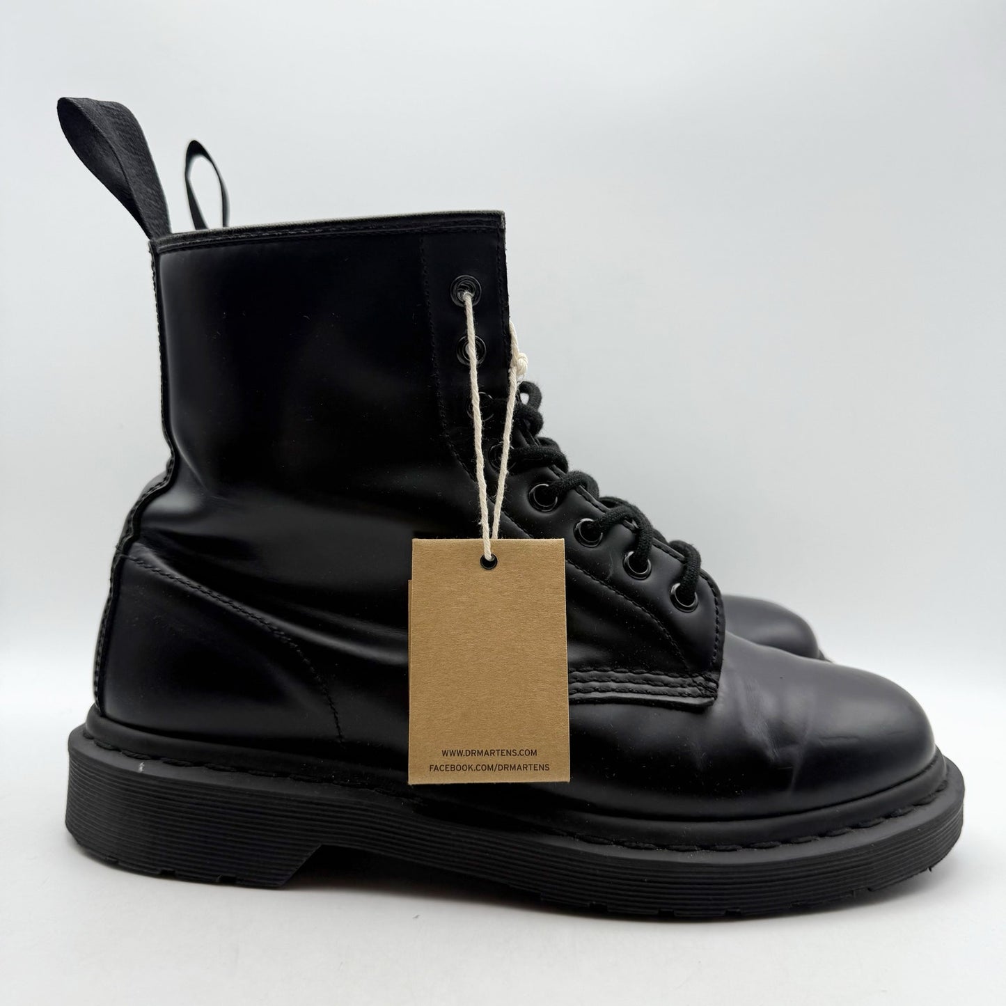 Dr. Martens Womens 1460 Mono Lace Up Boots US 10 EU 42 Black Smooth Leather NIB