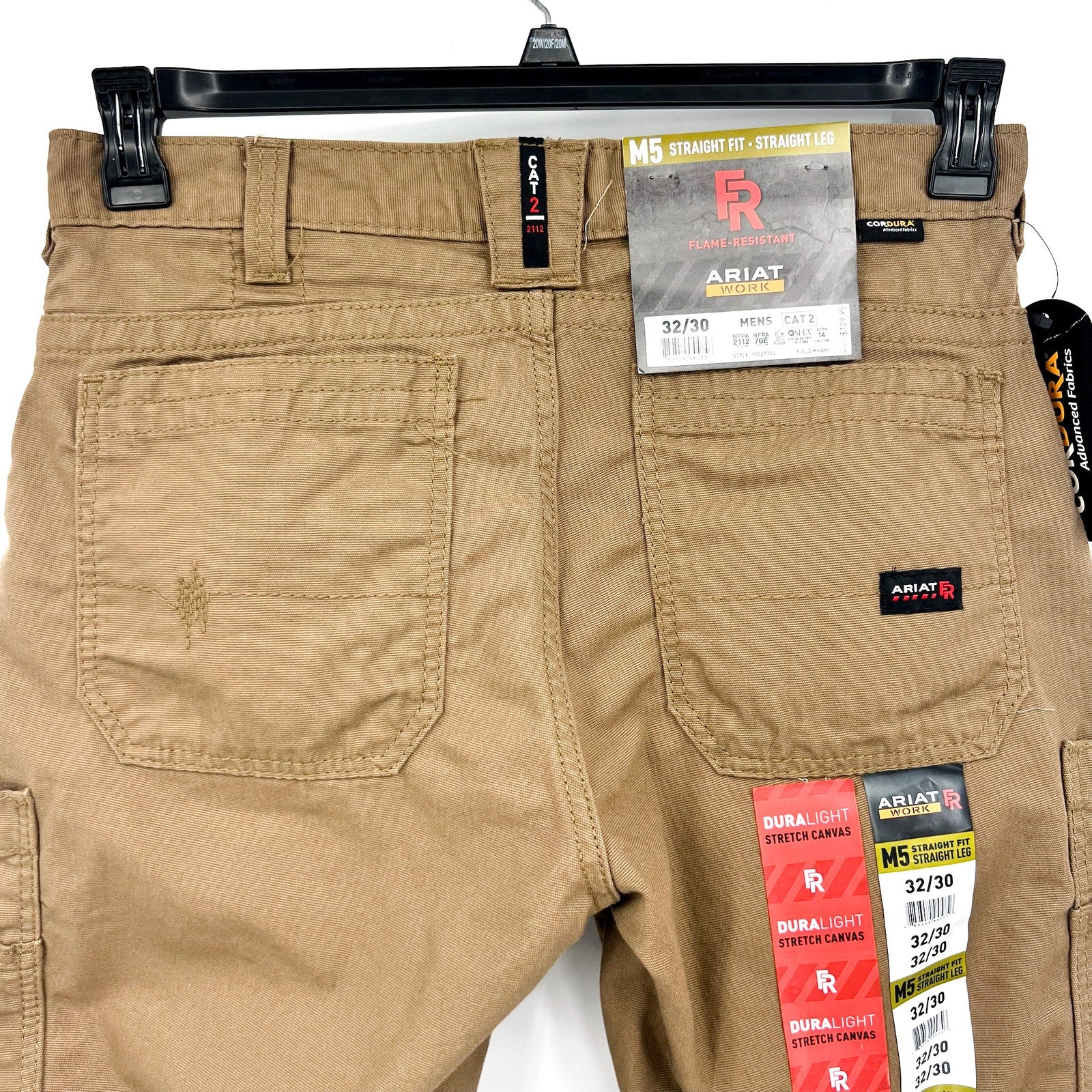 ARIAT Men FR M5 Stretch DuraLight Stackable Straight Pants 32x30 Field Khaki NWT