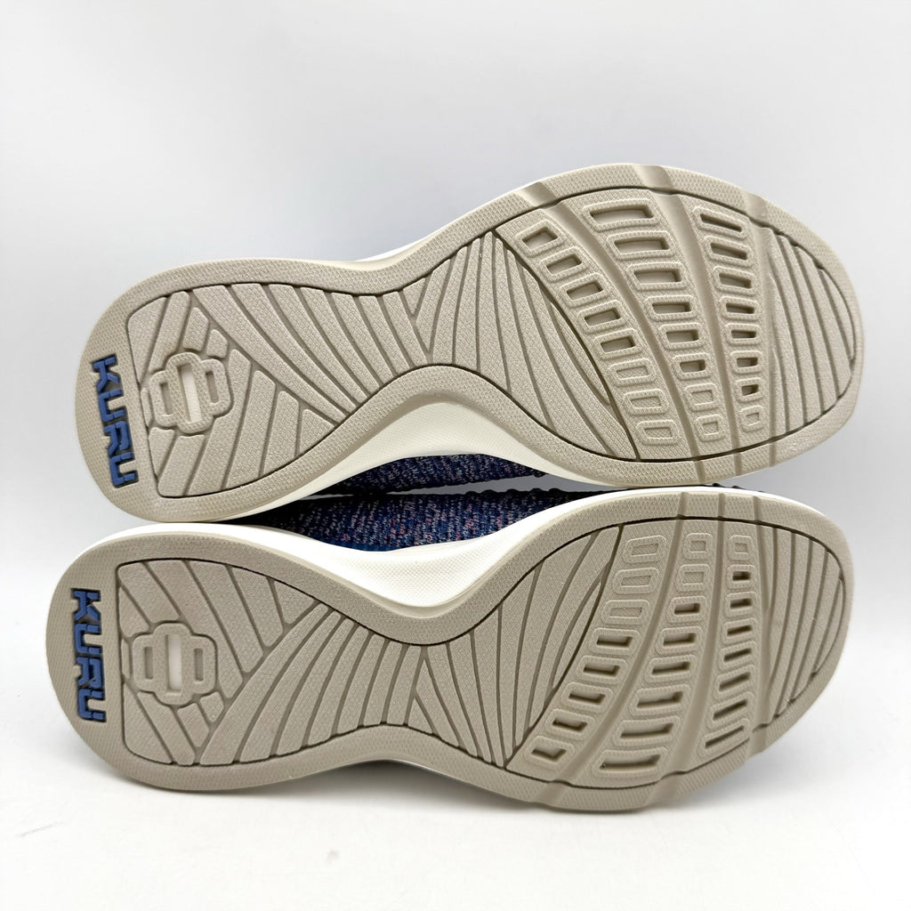 Kuru Womens Stride Casual Sneakers Size 5.5 WIDE Blue White Knit Slip On NWOB