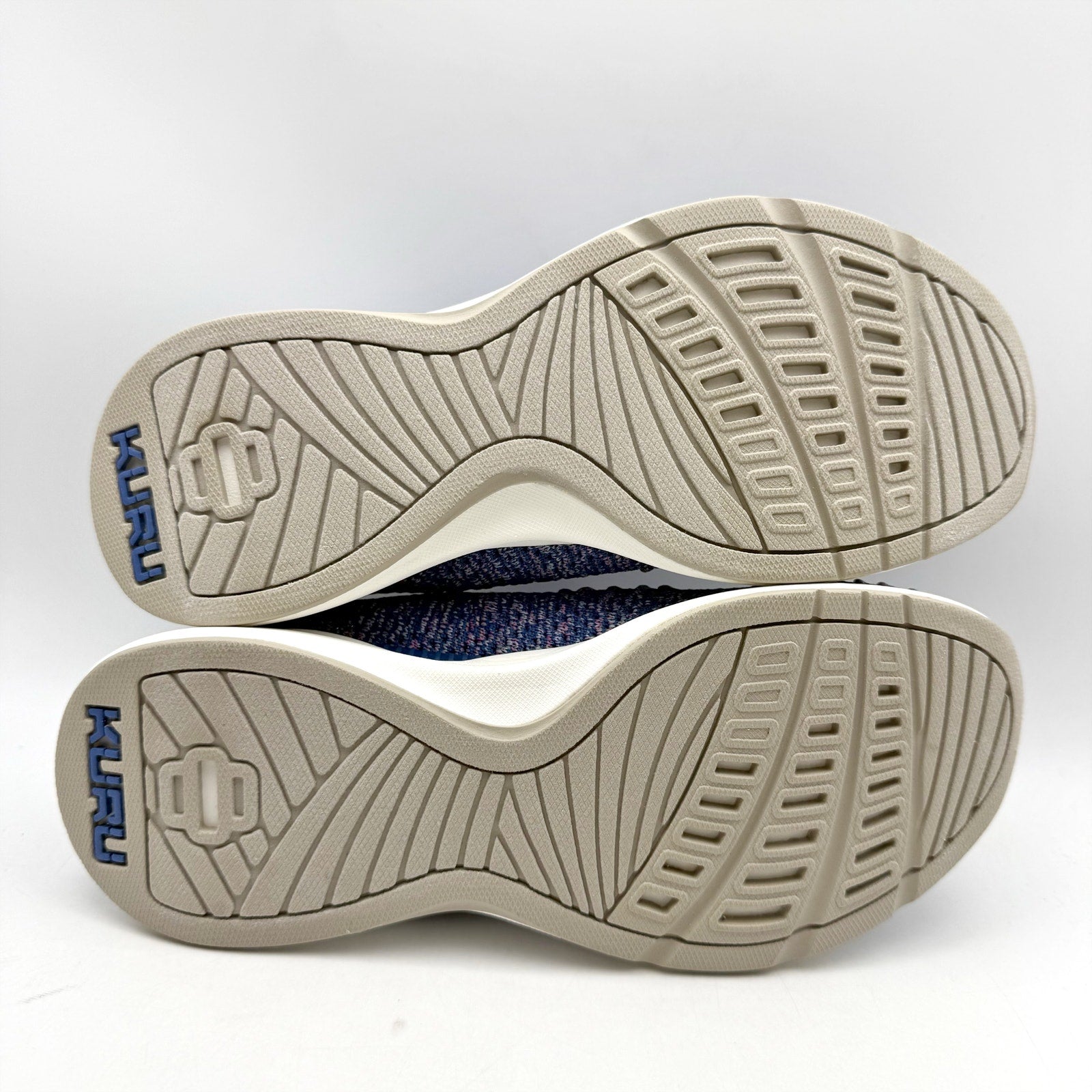 Kuru Womens Stride Casual Sneakers Size 5.5 WIDE Blue White Knit Slip On NWOB