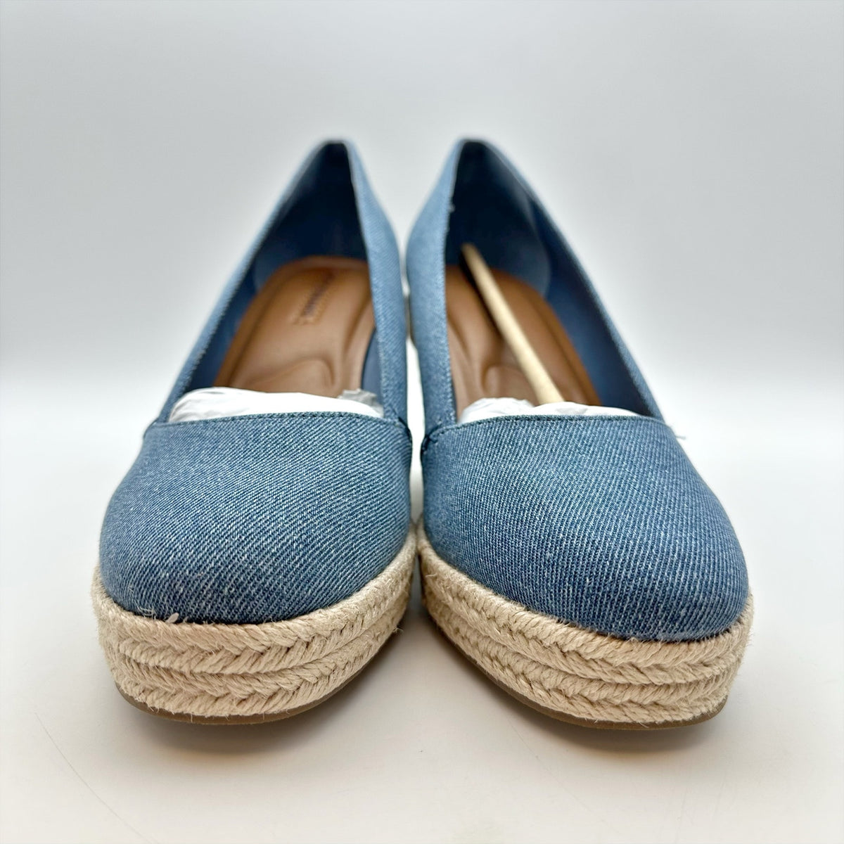 Lucky Brand Womens Imula Espadrille Wedge Heels Size 8.5 Blue Canvas NIB