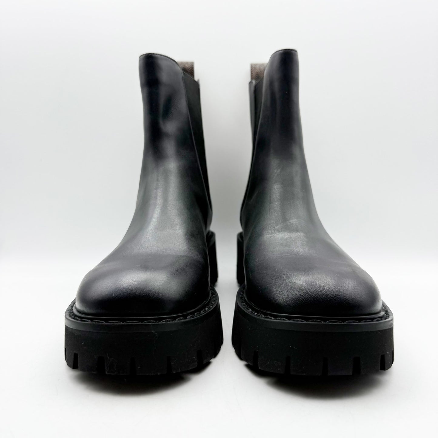 Michael Michael Kors Womens Asher Bootie US 8M Black Brown Leather Lug Ankle NIB