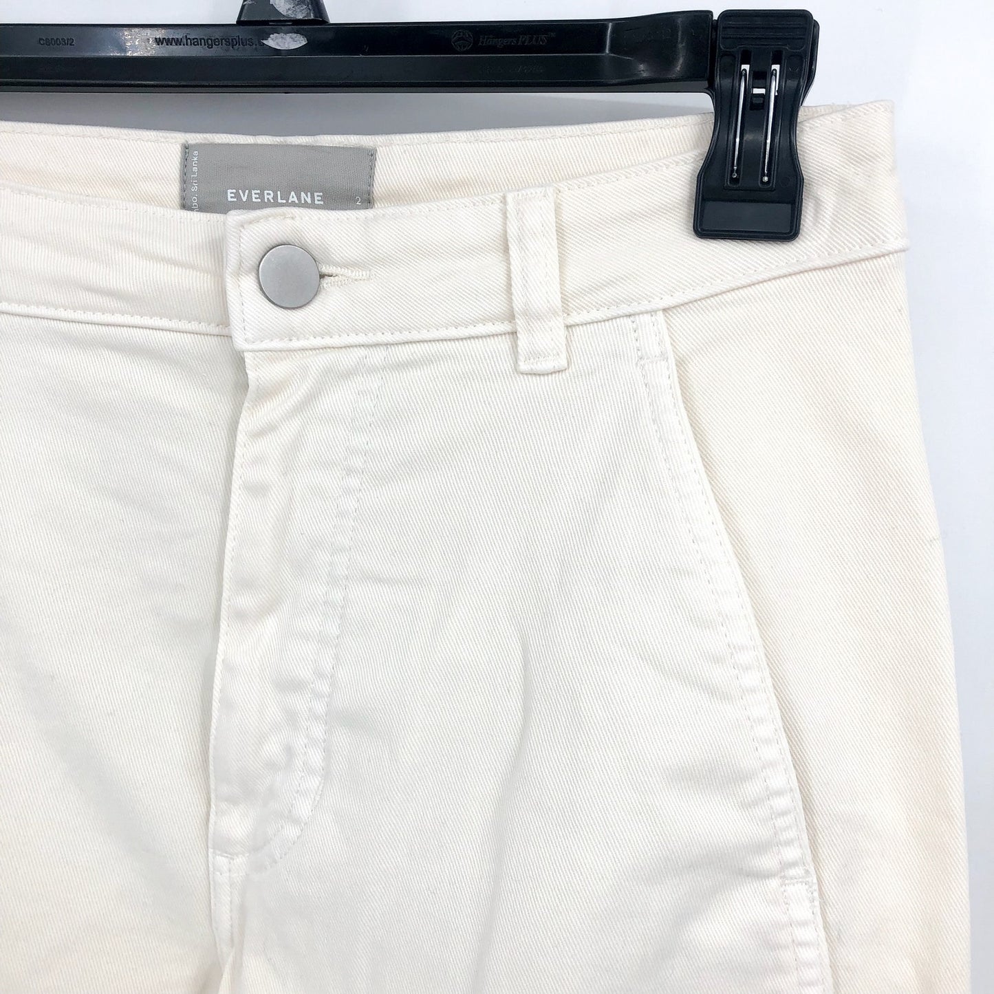 EVERLANE Women's Utility Barrel Pants Size 2 Cream Bone Stretch Twill NWOT