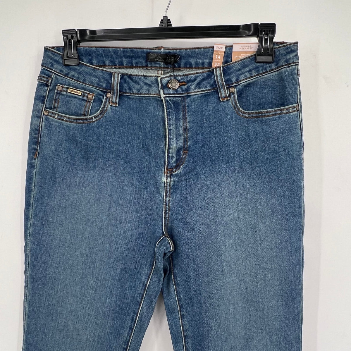 PRANA Womens Sienna Skinny Jeans Size 14 32x31 True Blue Stretch Mid Rise NWT