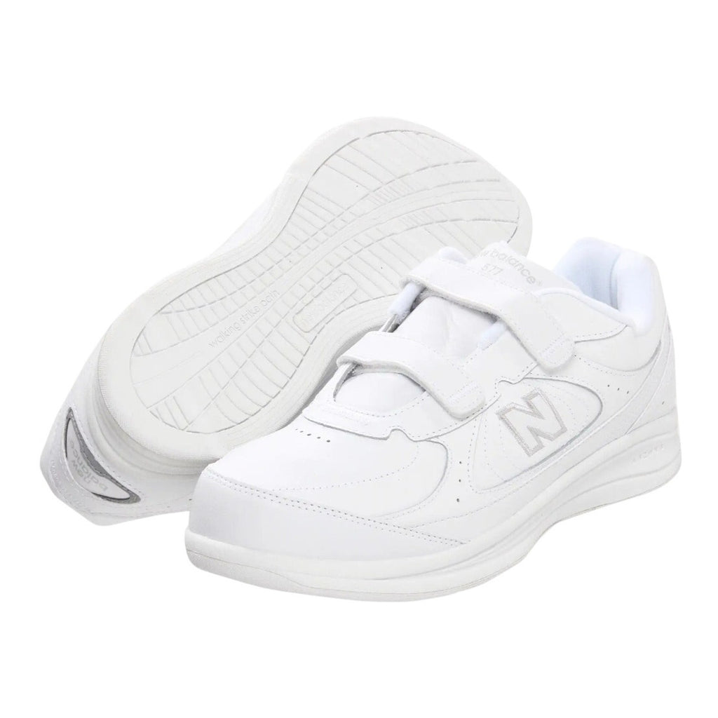 New Balance Mens 577 Sneakers US 14 White Leather Athletic Hook and Loop NIB