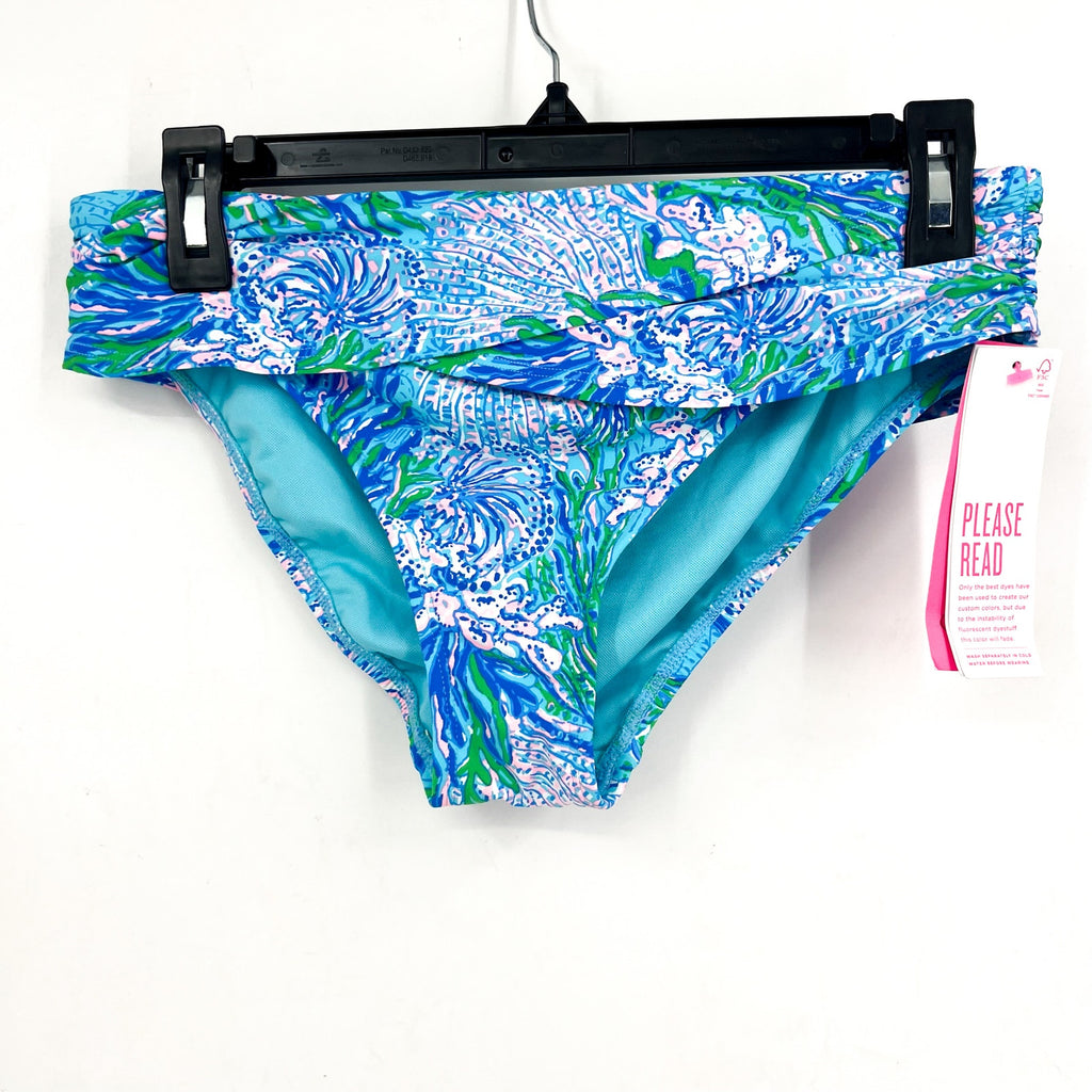 LILLY PULITZER Lagoon Twisted Hipster Bikini Bottom US 4 Blue Las Olas Aqua NWT