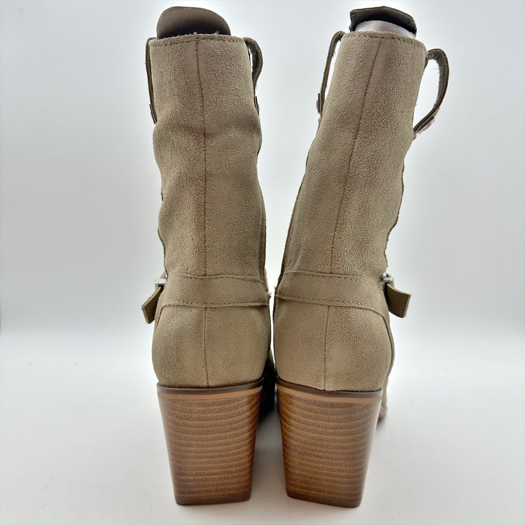 Lucky Brand Womens Sogn Mid Calf Boots Size 8 M Dune Tan Suede NIB