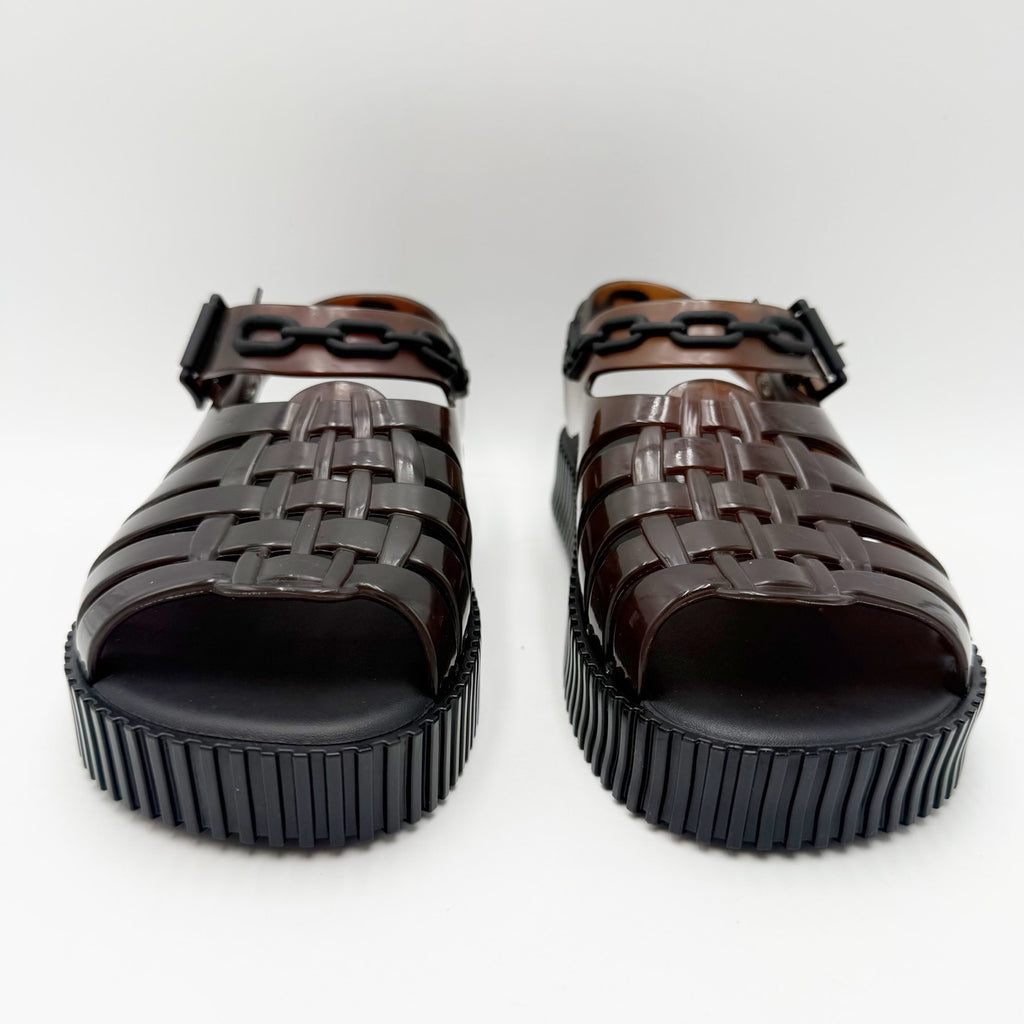 Melissa Womens Francxs + A LA Garconne Sandals Size 6 EU 37 Brown Black NIB