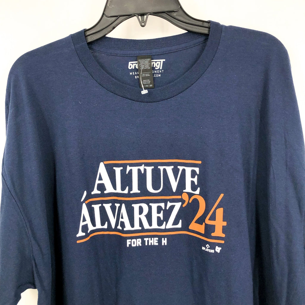 BREAKING T Mens Houston Astros Altuve Alvarez 24 T-Shirt 2XL Navy Blue NWOT