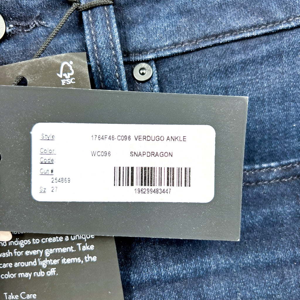 PAIGE Women's Verdugo Ankle Skinny Jeans Size 27 US 4 Snapdragon Blue NWT