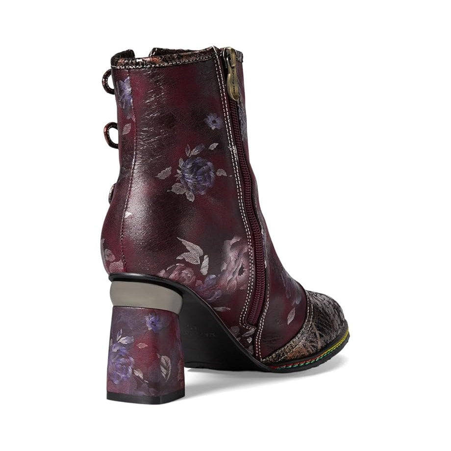 L'Artiste by Spring Step Womens Carre Heeled Boots EU 37 US 7 Purple Leather NIB