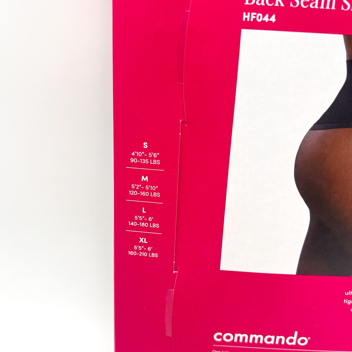 COMMANDO Women's The Essential Back Seam Sheer Tights Large Black Pantyhose NWT