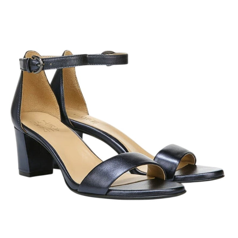 Naturalizer Womens Vera Sandals US 9 M Navy Blue Block Heel Ankle Strap NWOB