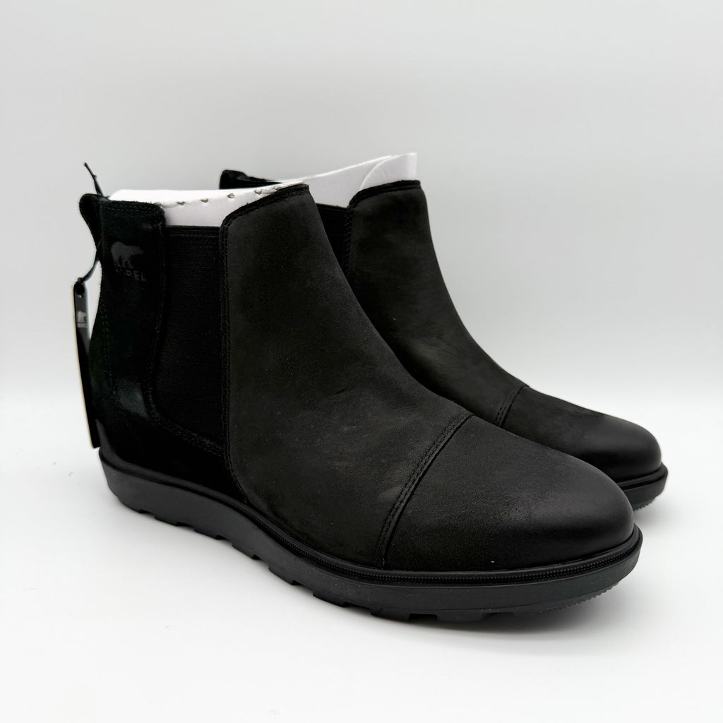 Sorel Womens Evie ll Chelsea Ankle Bootie US 11 EU 42 Black Suede Waterproof NIB