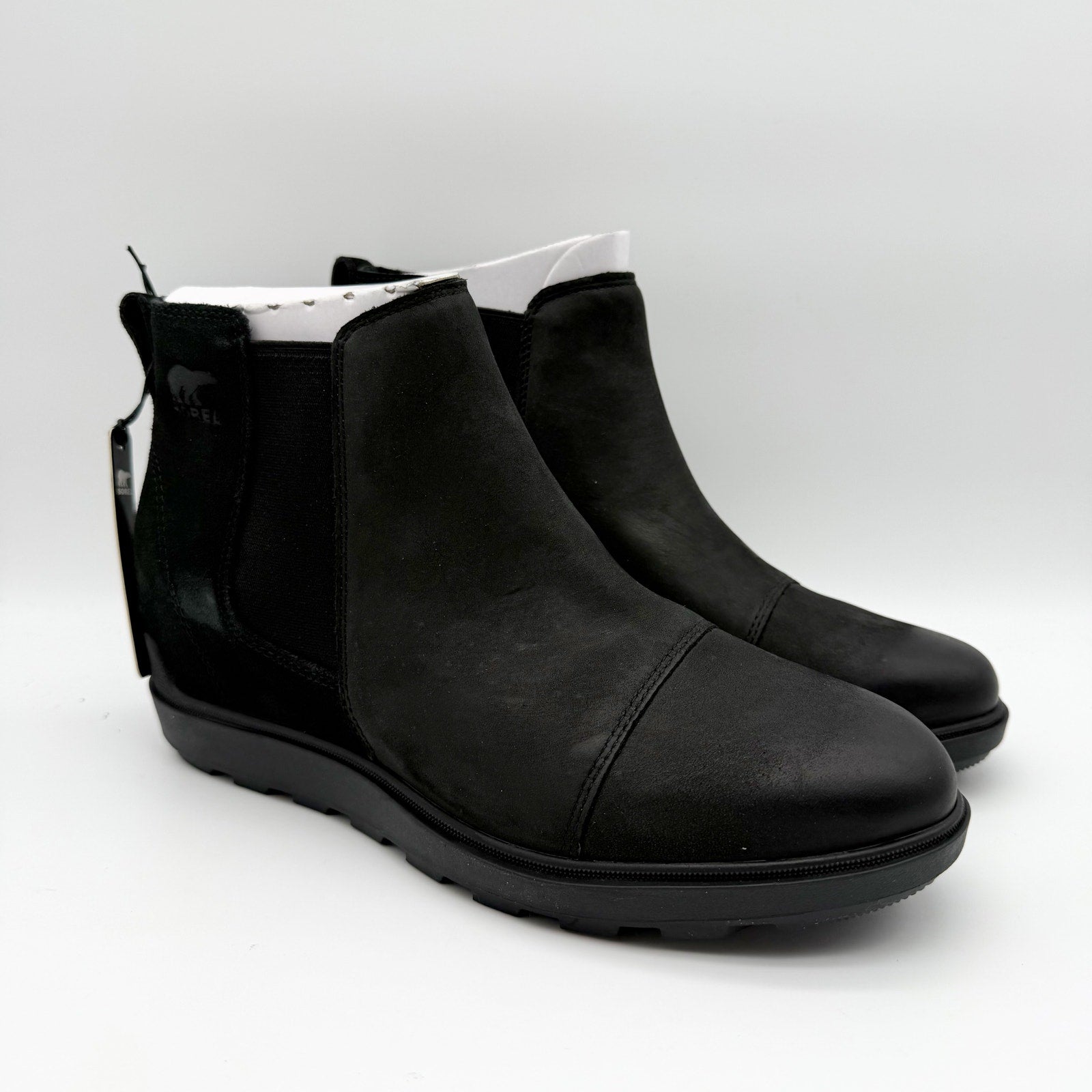 Sorel Womens Evie ll Chelsea Ankle Bootie US 11 EU 42 Black Suede Waterproof NIB