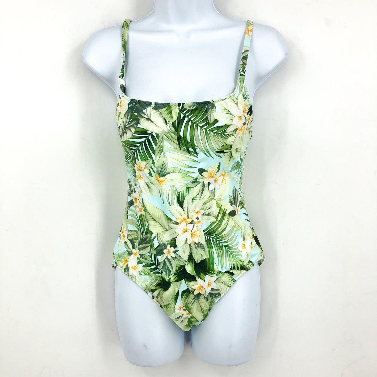 TOMMY BAHAMA Paradise Frond Reversible One-Piece Swimsuit Size 4 Green White NWT
