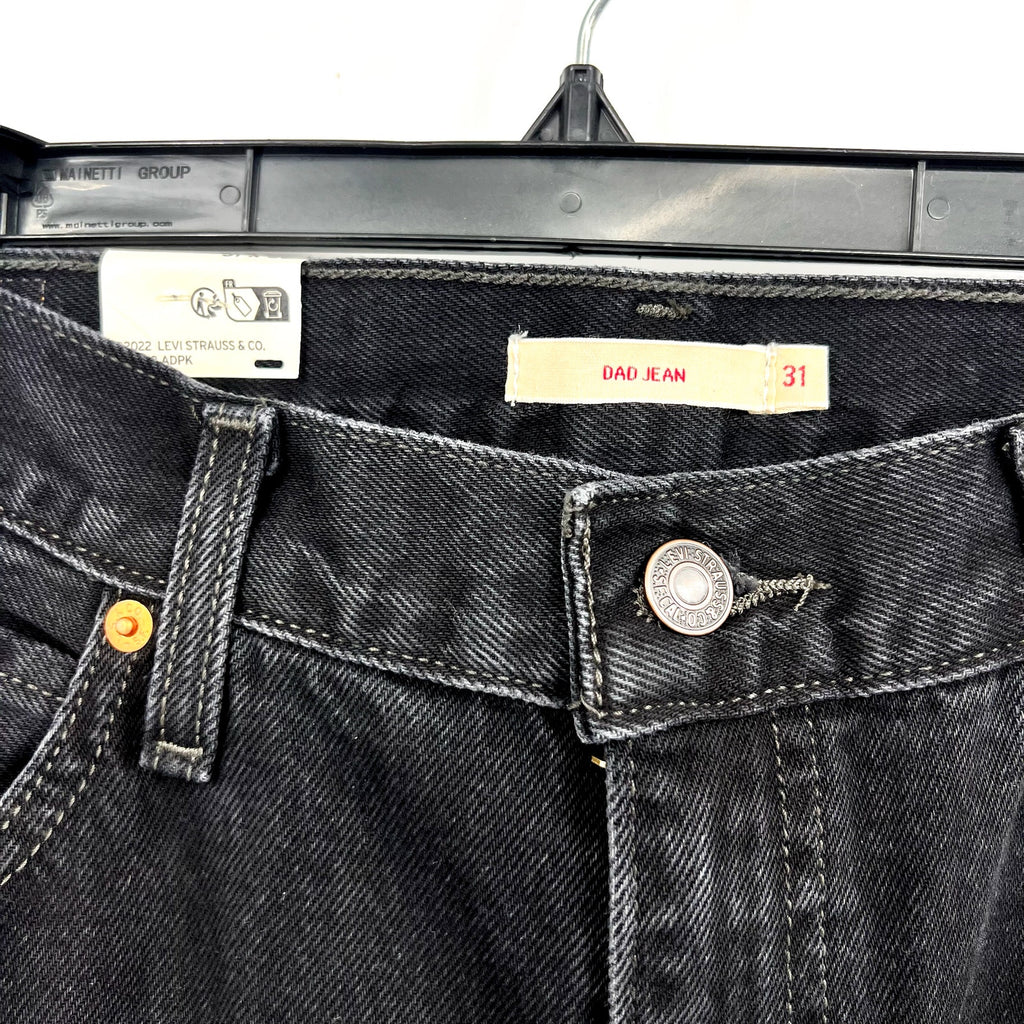 LEVI'S Womens Baggy Dad Jeans 31x30 US 12 Shrink Up Black Mid Rise 797700020 NWT