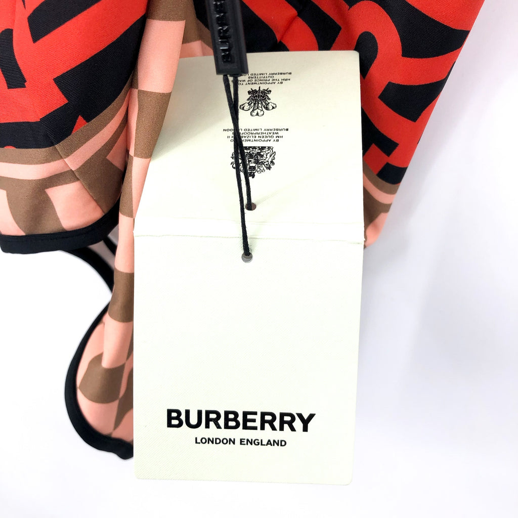 BURBERRY Girl's Sandie Logo One Piece Swimsuit Size 12 Youth Vermillion Red NWT
