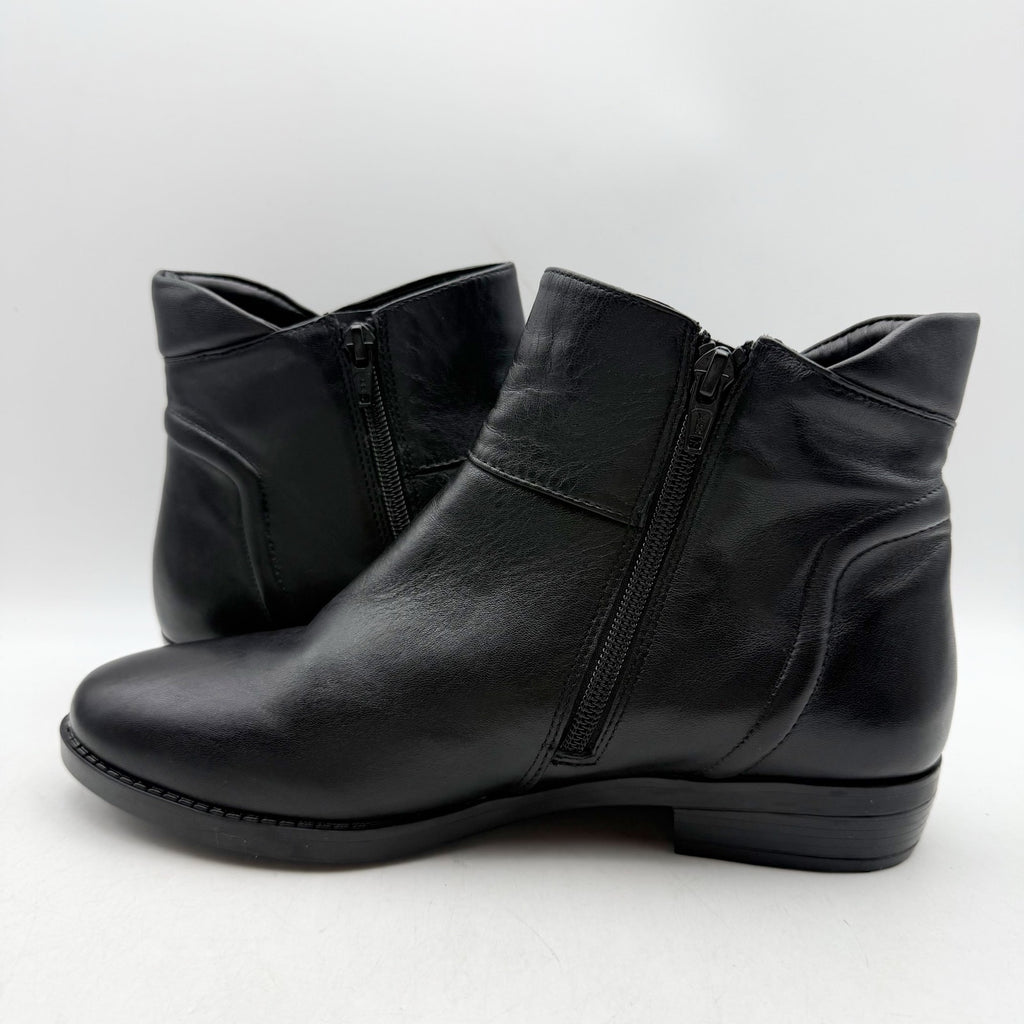 David Tate Womens Ania Ankle Bootie US 8.5 Wide Black Leather NWOB