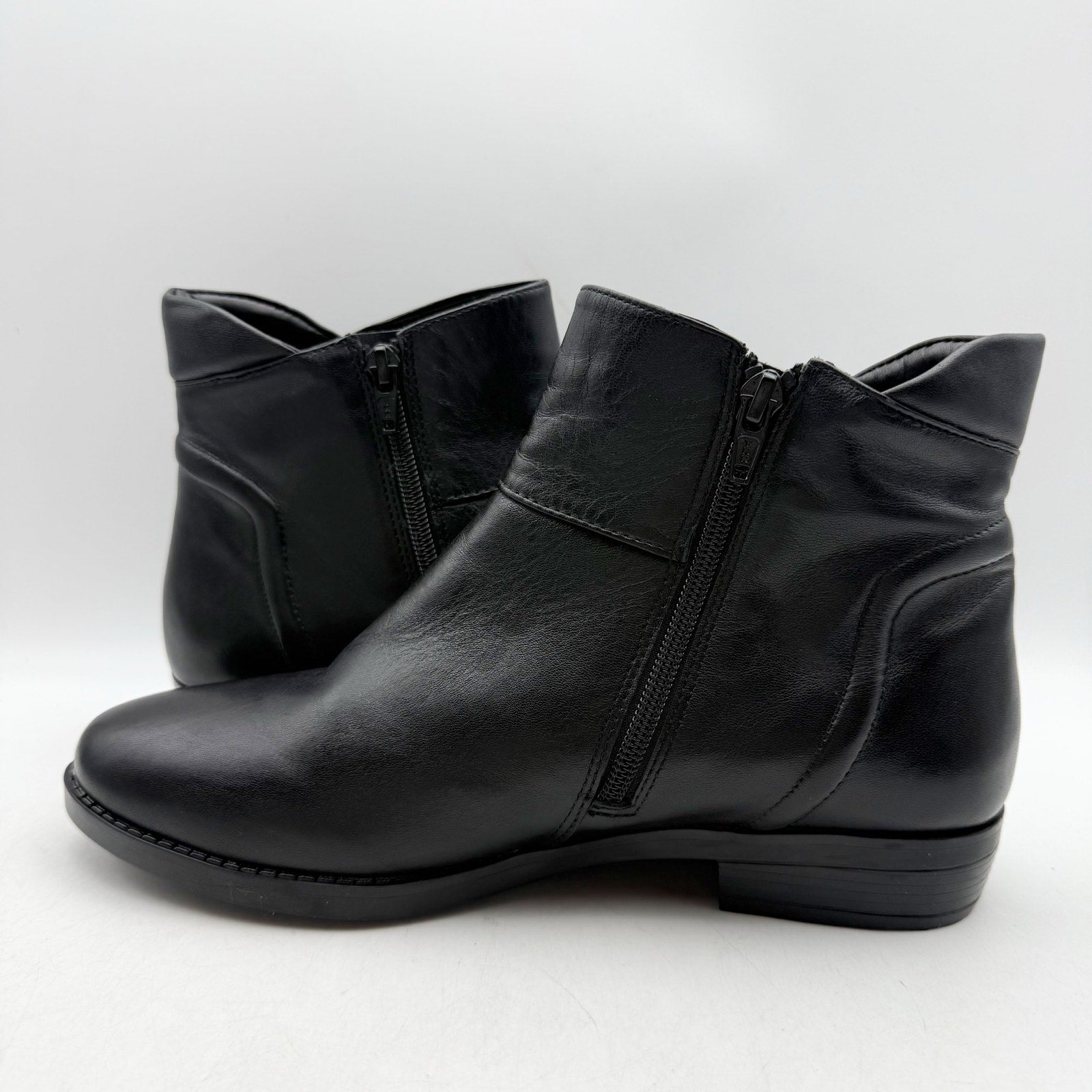 David Tate Womens Ania Ankle Bootie US 8.5 Wide Black Leather NWOB