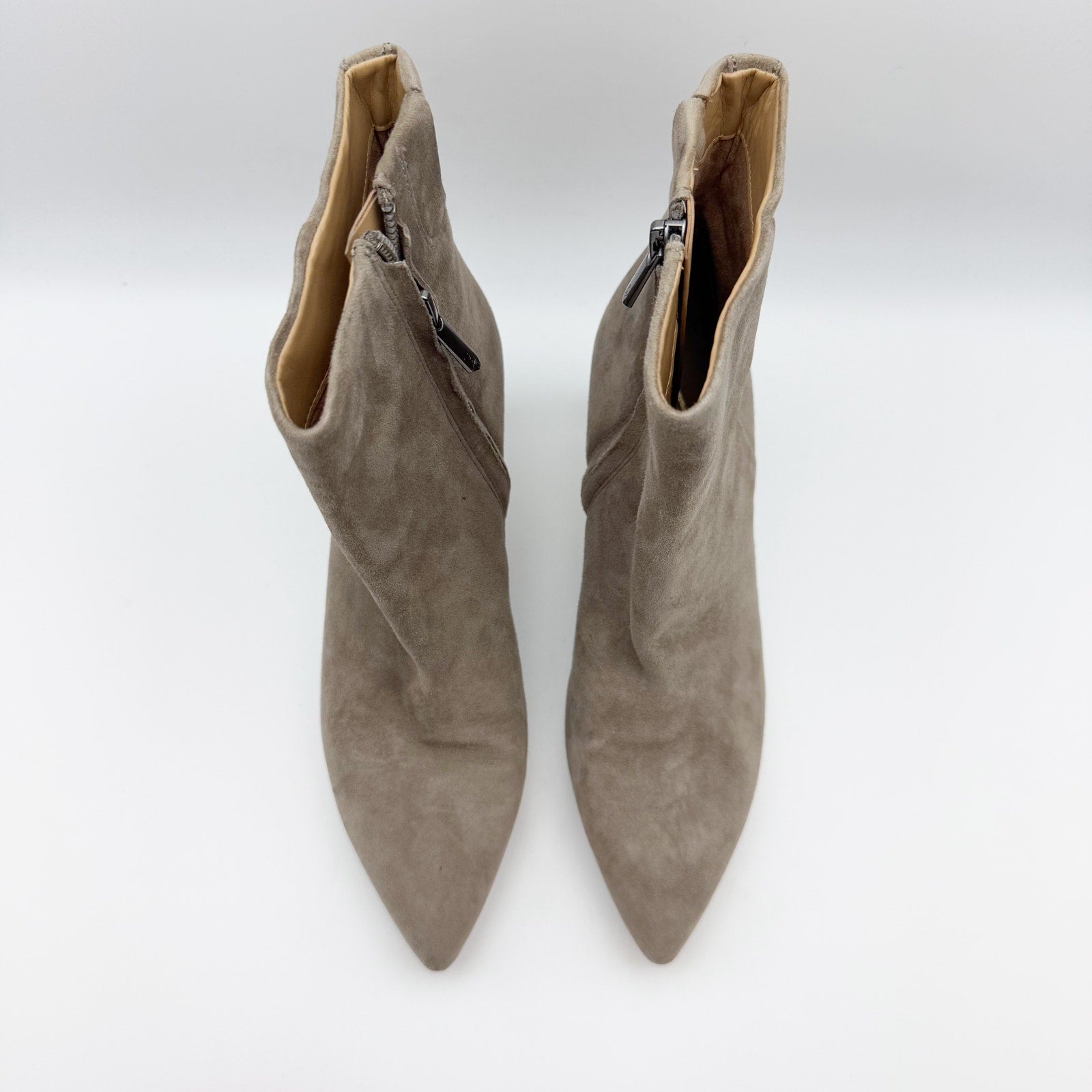 Sam Edelman Womens Ulissa Ankle Booties US 5 Tan Olive Suede Leather Heel NWOB