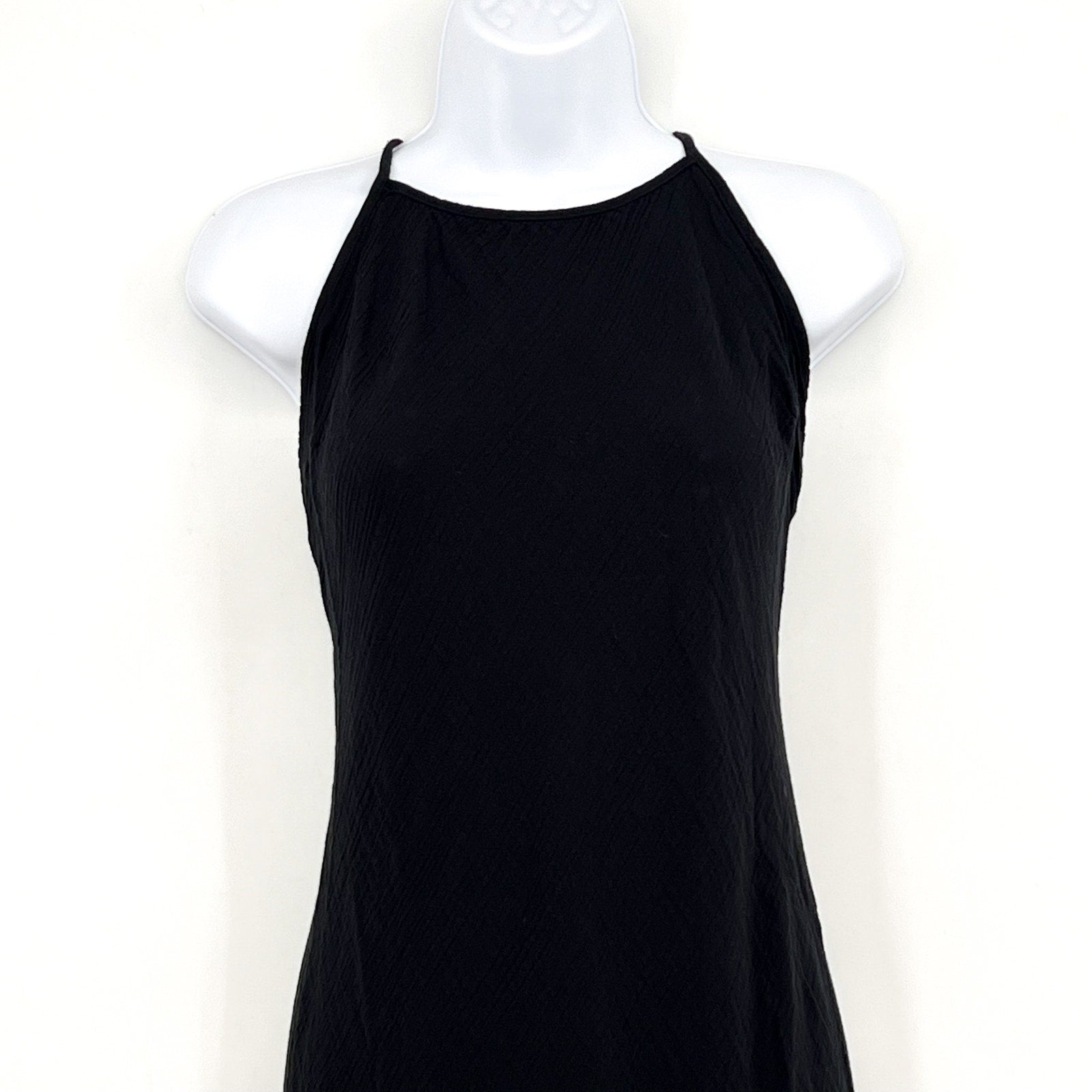 PRANA Women's Hideaways Maxi Dress XS Black Cross Back Strap Cotton Gauze NWT
